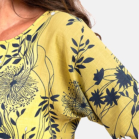 Cotton Woven Top (Size 1x1 cm) - Yellow