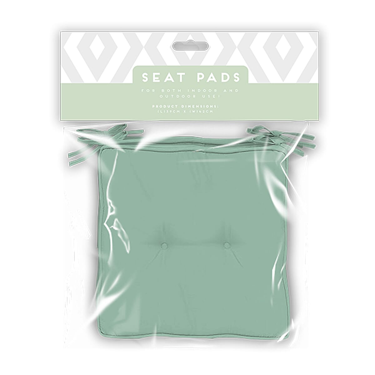 Summer Leaf Luxury Seat Pad with Ties - Sage