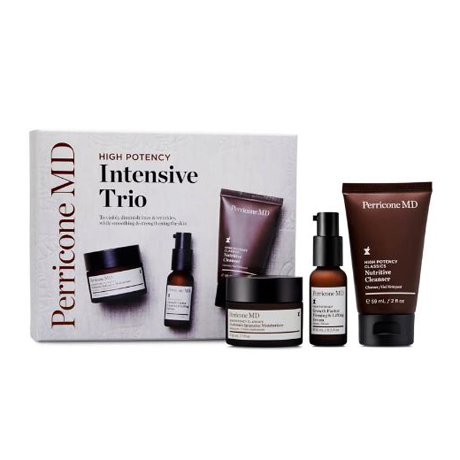 LIQUIDATION DEAL- MD Perricone High Potency Intense Trio Sets (Inc. Hyaluronic Intensive Moisturizer 30ml, Nutritive Cleanser 59ml, Firming & Lifting Serum 15ml)