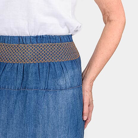 Close Out Deal 100% Cotton Denim Tiered Skirt (Size 10)