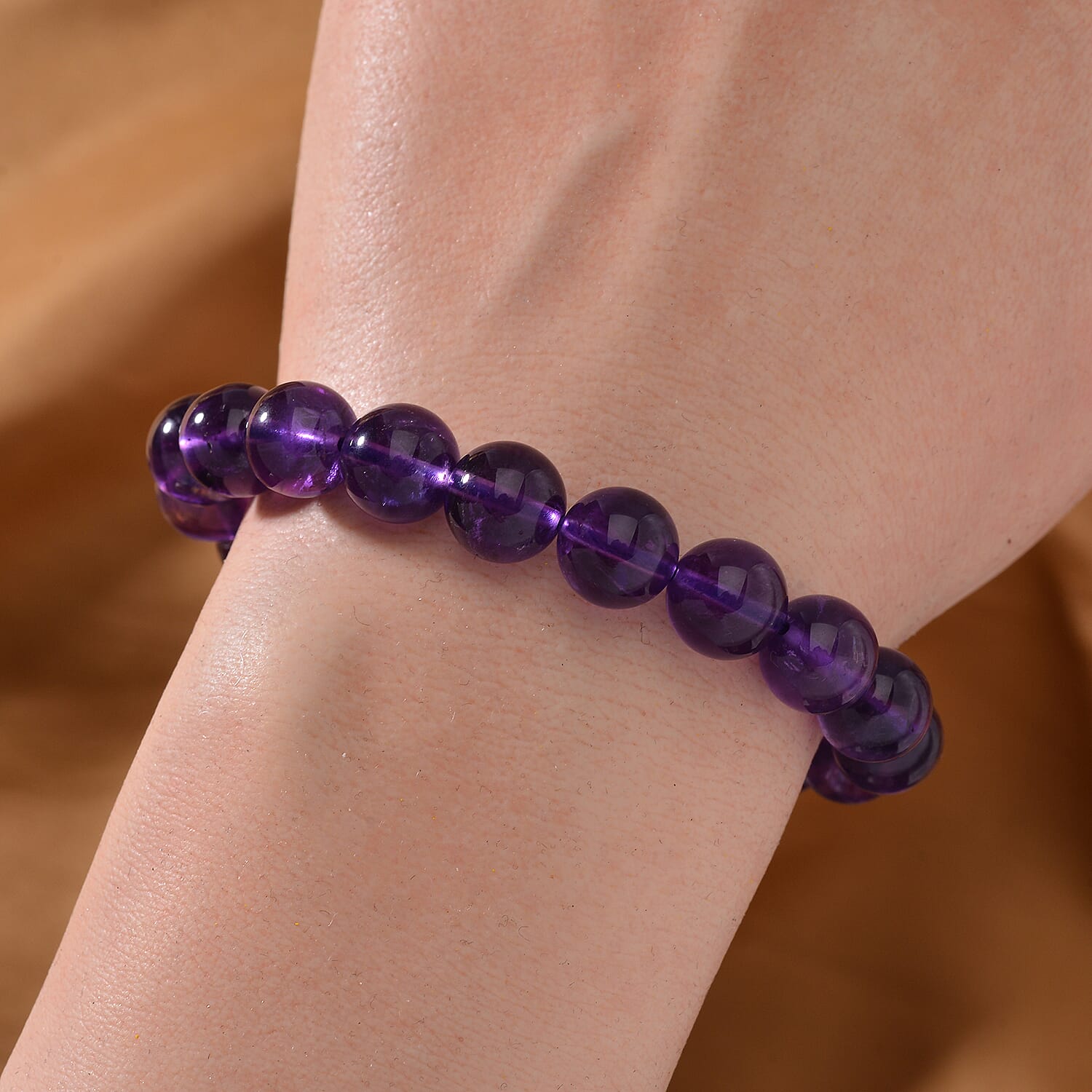 African Amethyst Stone Bracelet 129.00 ct