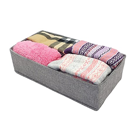 4-Section Draw Divider Set (Size 36x18x10 Cm) - Grey