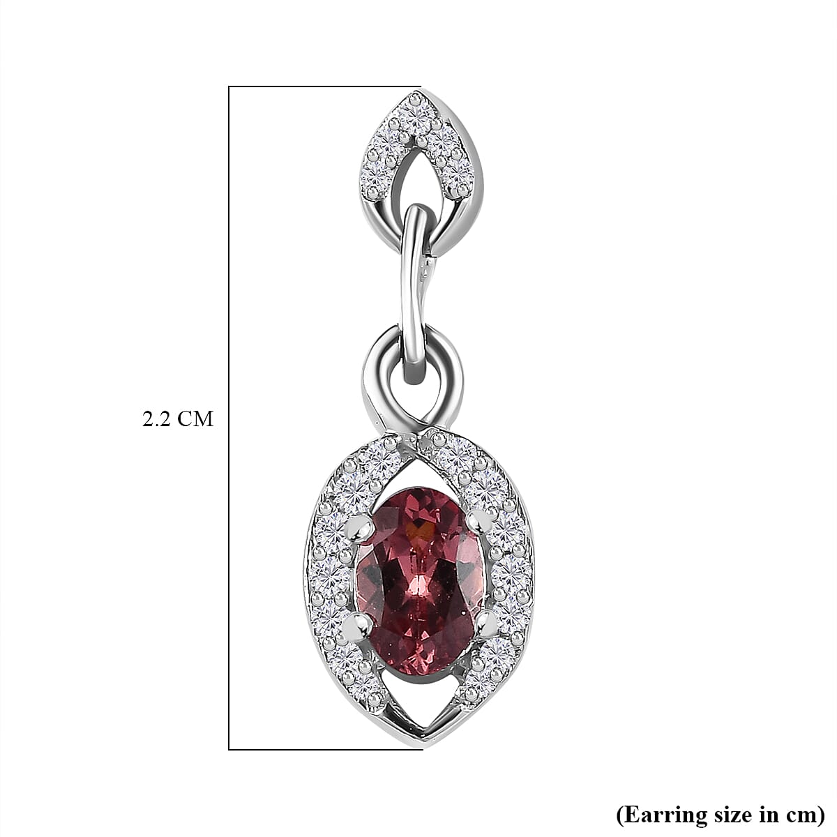 Tanzanian Blush Garnet & Natural Zircon Earrings in Rhodium Overlay Sterling Silver 1.50 Ct