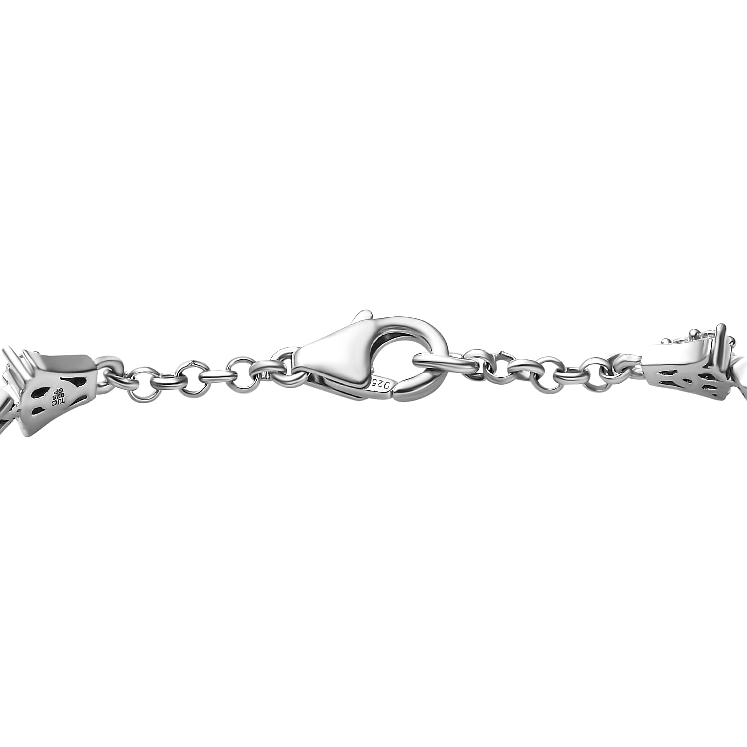 GP Italian Garden Collection - Moissanite Bracelet (Size - 7.5) in Rhodium Overlay Sterling Silver Wt. 11.92 Gms