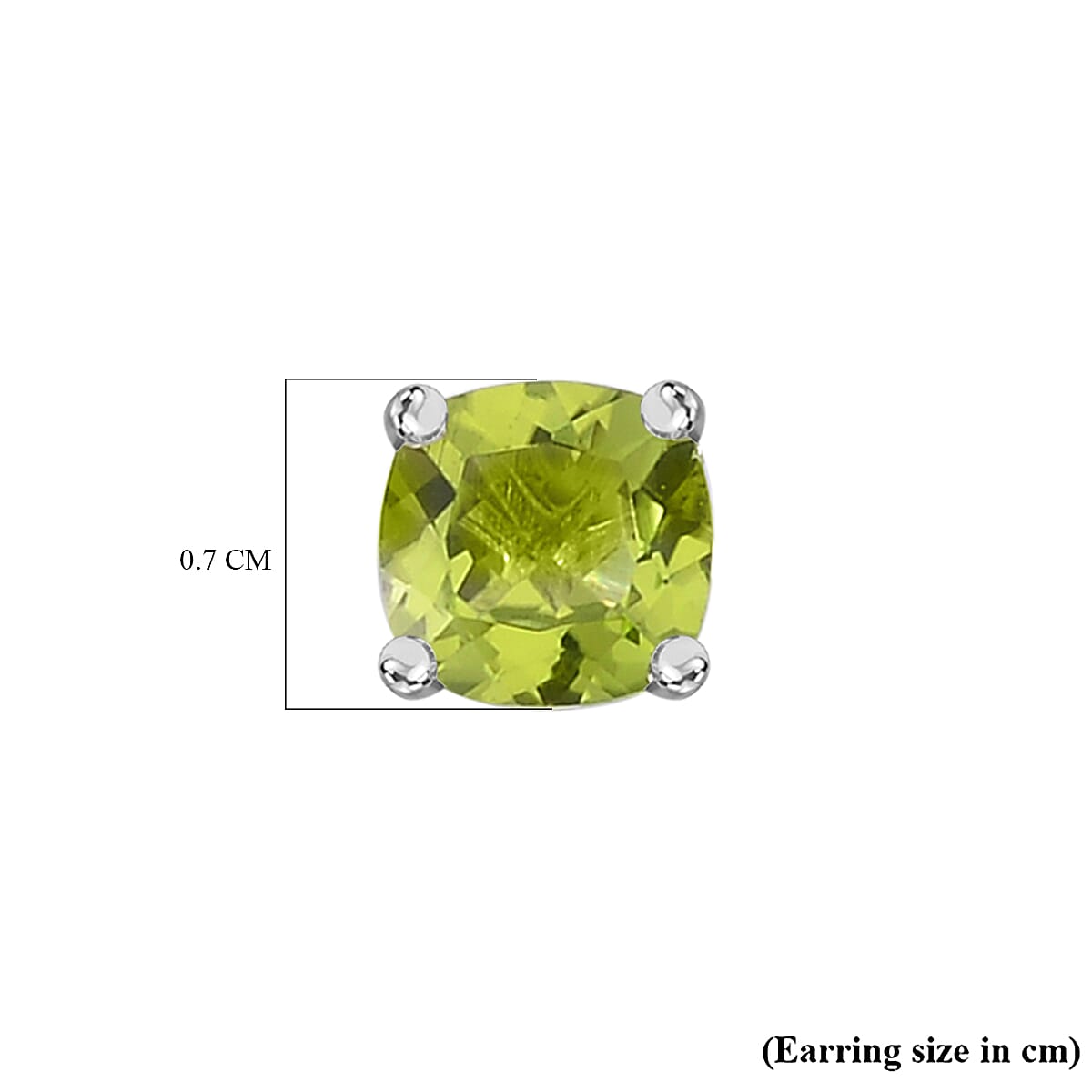 Natural Hebei Peridot Solitaire Earrings in Rhodium Overlay Sterling Silver 3.10 Ct.