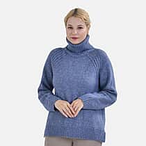 La Marey Roll Neck Solid Jumper (Size 8 to 10) - Blue