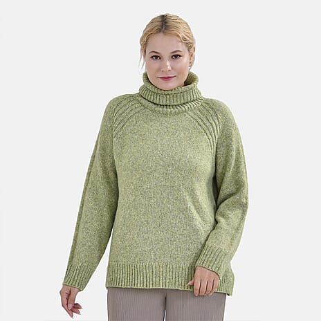 La Marey Roll Neck Solid Jumper (Size 12 to 14) - Green