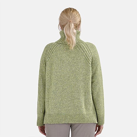 La Marey Roll Neck Solid Jumper (Size 12 to 14) - Green