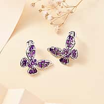 GP Italian Garden Collection - Amethyst Butterfly Earrings in Rhodium Overlay Sterling Silver 2.26 ct.