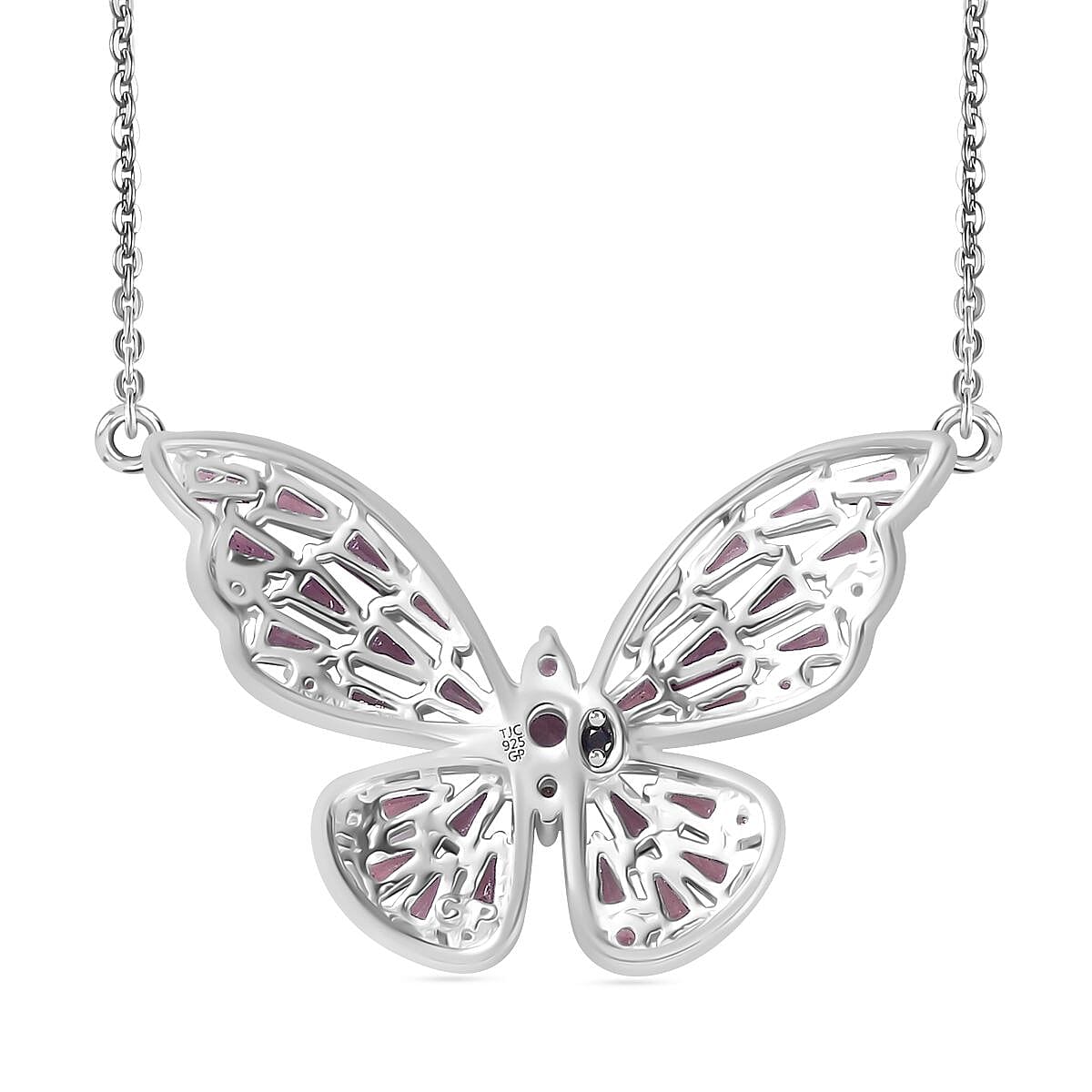 GP Italian Garden Collection - Rhodolite Garnet Necklace (Size - 20) With Lobster Clasp in Rhodium Overlay Sterling Silver 2.73 Ct, Silver Wt. 5.20 Gms.