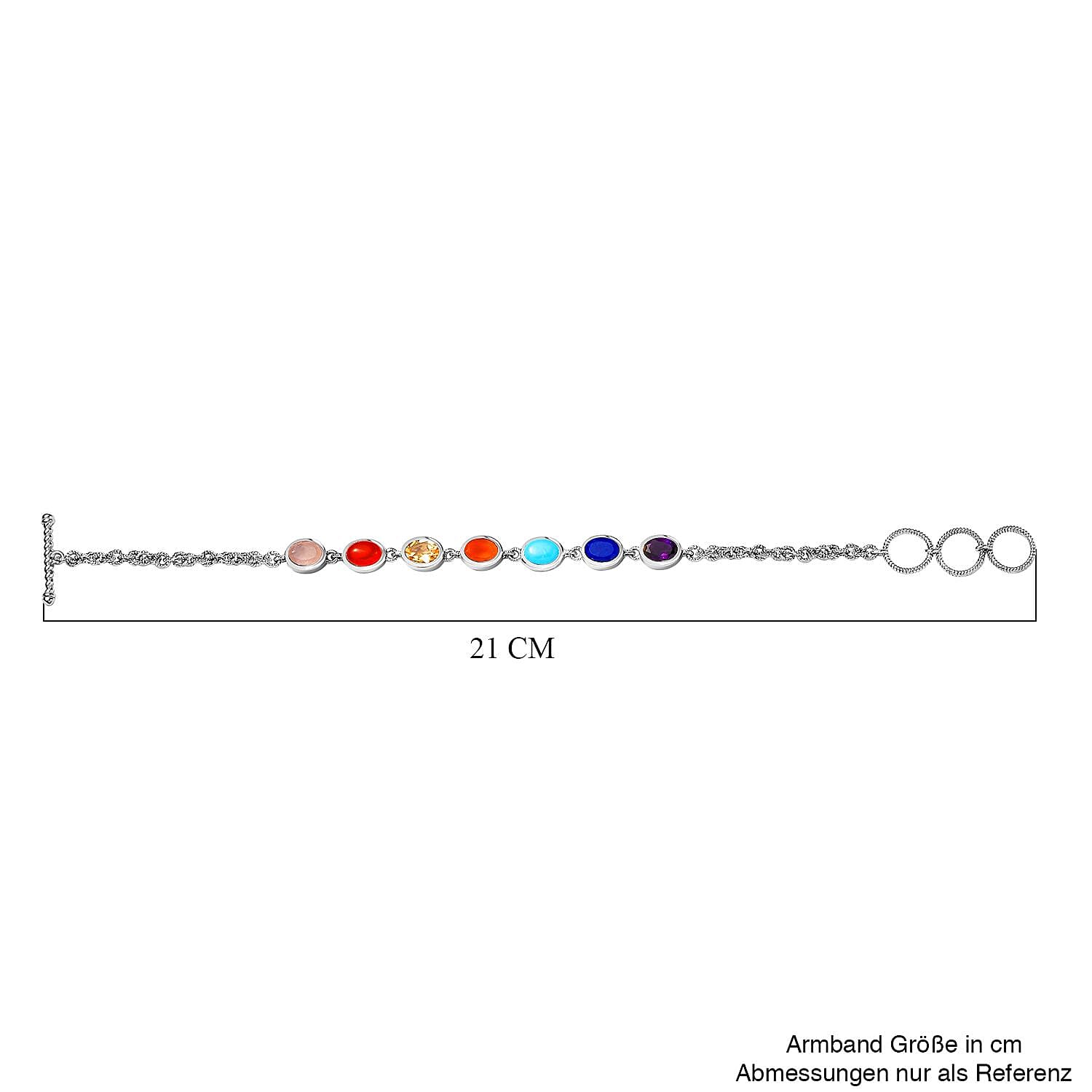 Biggest Deal - Multi Gemstone Bracelet (Size - 7.5) in Rhodium Overlay Sterling Silver 8.18 Ct, Silver Wt. 10.86 Gms. Biggest Deal - Multi Gemstone Bracelet (Size - 7.5) in Rhodium Overlay Sterling Silver 8.18 Ct, Silver Wt. 10.86 Gms.