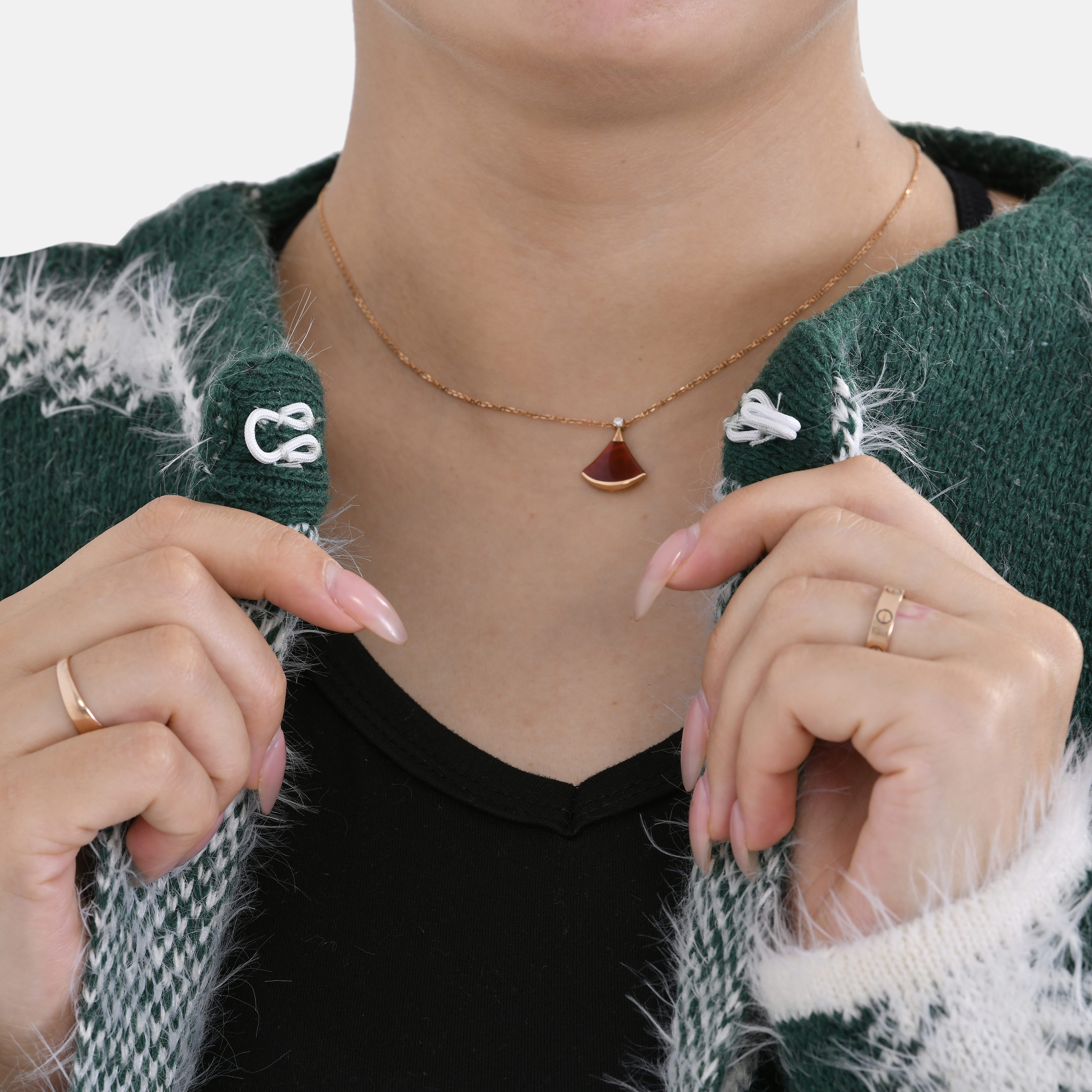 Tamsy Leaf Patterned Coatigan with Pockets (Size - One Size) - Green