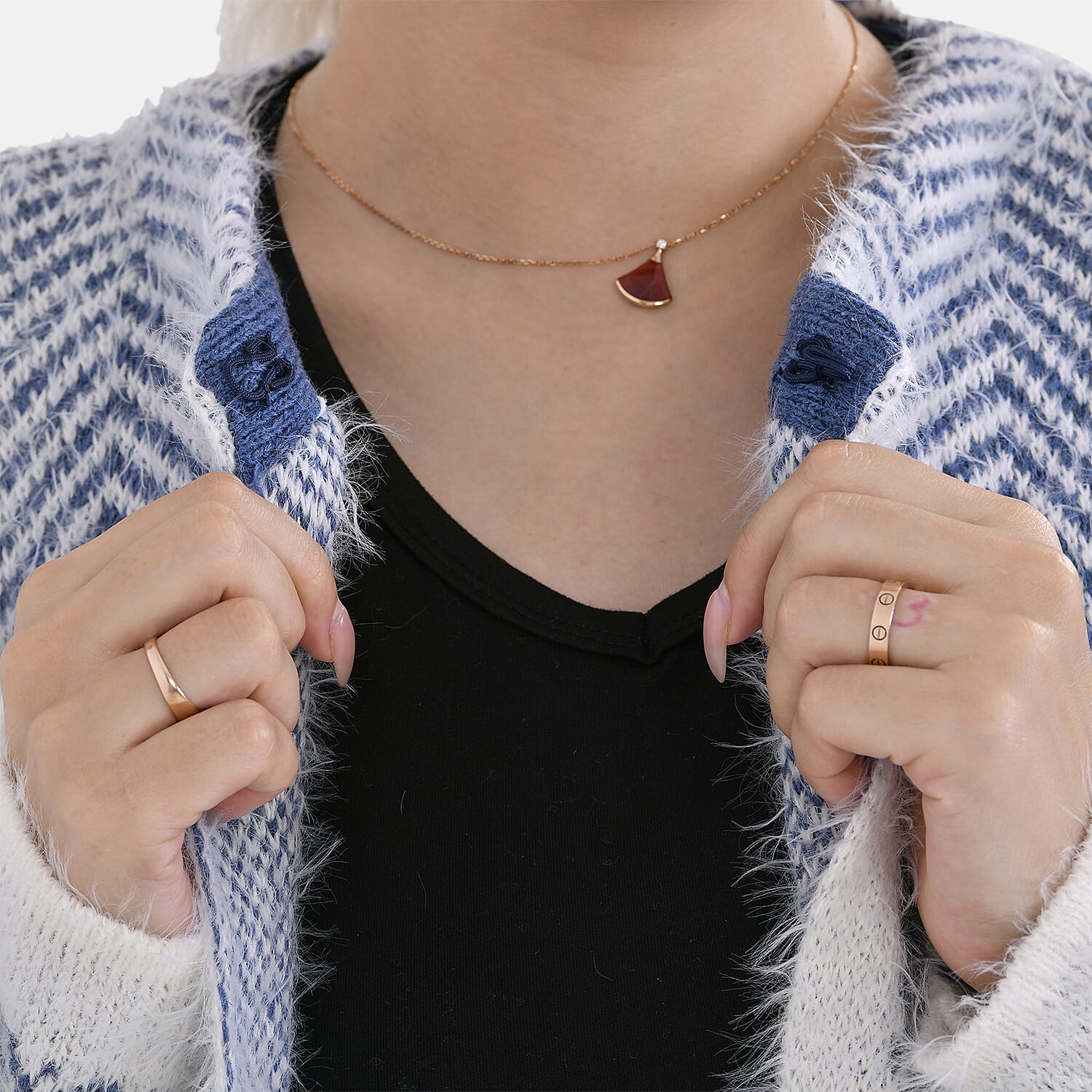 Tamsy Geometric Print Coatigan with Pockets (Size - One Size) - Blue