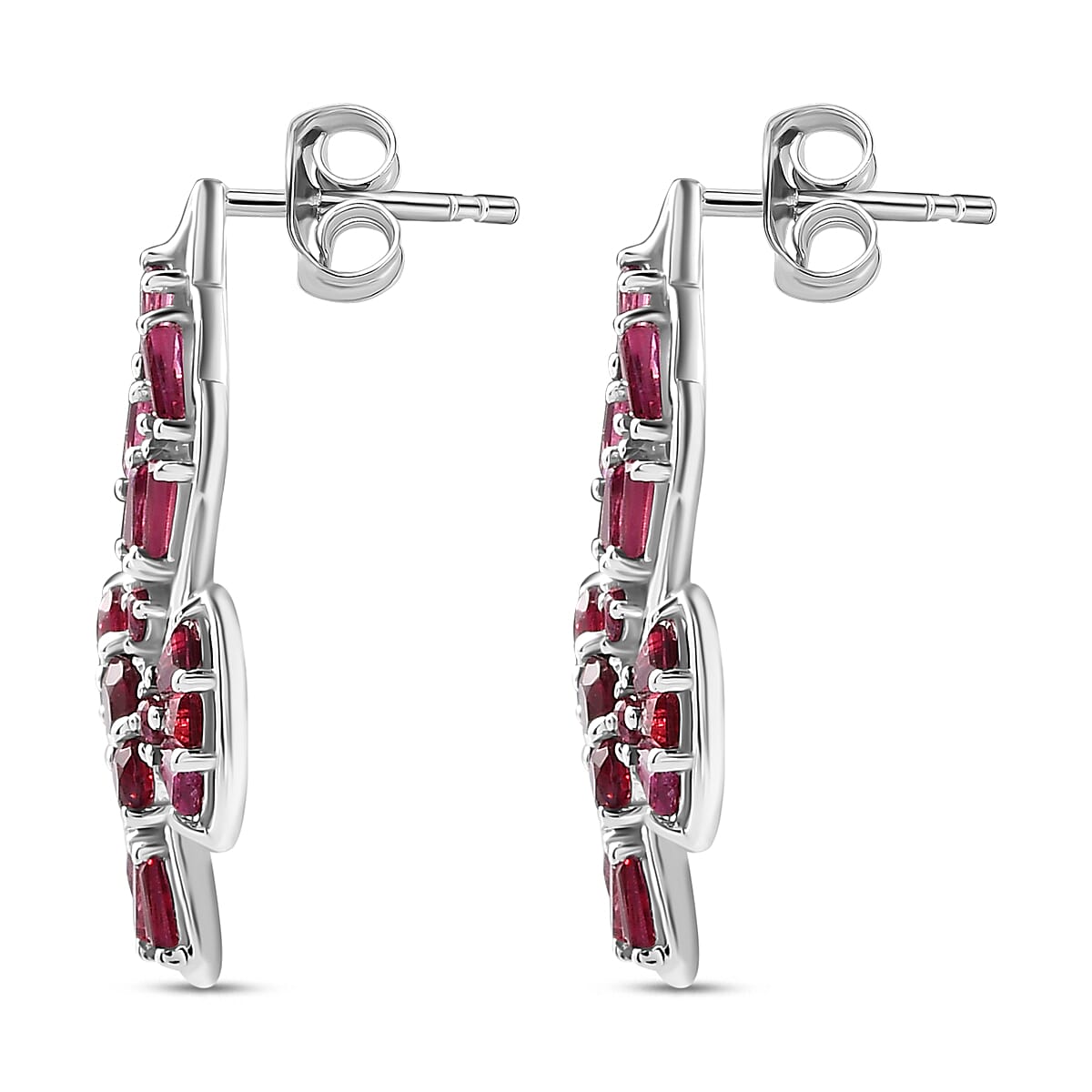 GP Italian Garden Collection - Rhodolite Garnet Earrings in Rhodium Overlay Sterling Silver 3.22 Ct