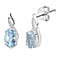 Skyblue Topaz Solitaire Push Post Earrings in Sterling Silver 1.874  Ct.