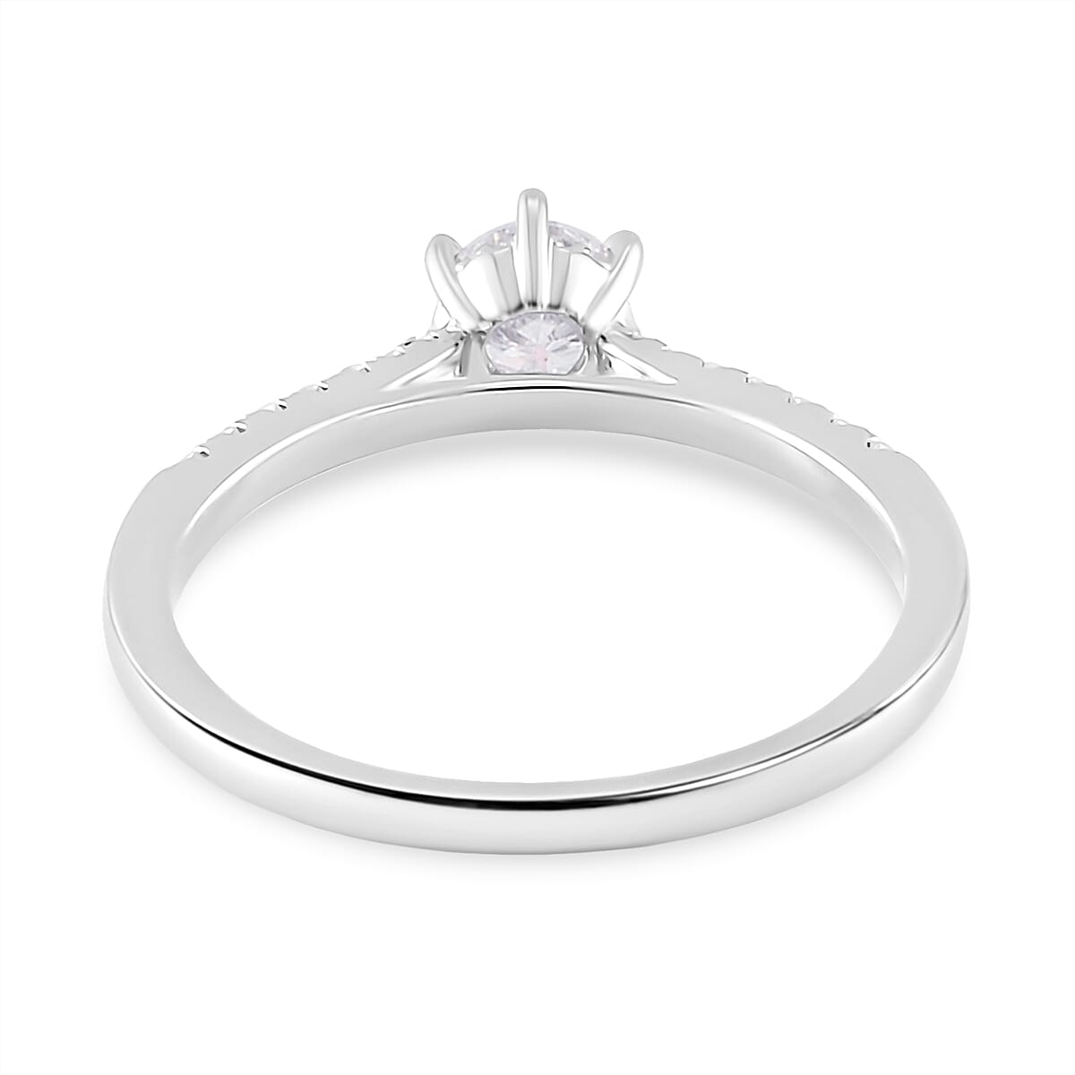 Moissanite Fancy Ring in Rhodium Sterling Silver