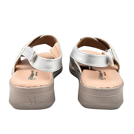 Cushion Walk Caroline Embelished Cross Over Sandle (Size 5) - Silver