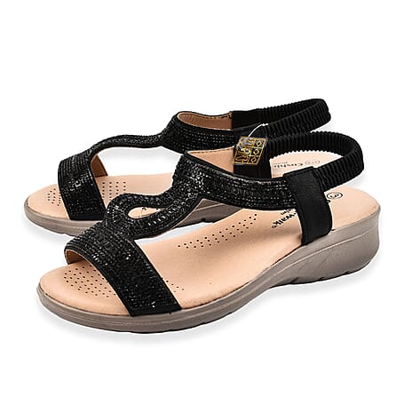 Cushion Walk Ladies Debs Diamante Sandle (Size 3) - Black