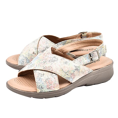 Ladies Sandal (Size 3) - White Multi