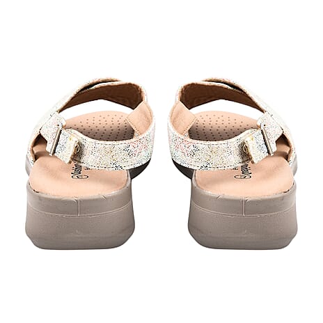 Ladies Sandal (Size 3) - White Multi