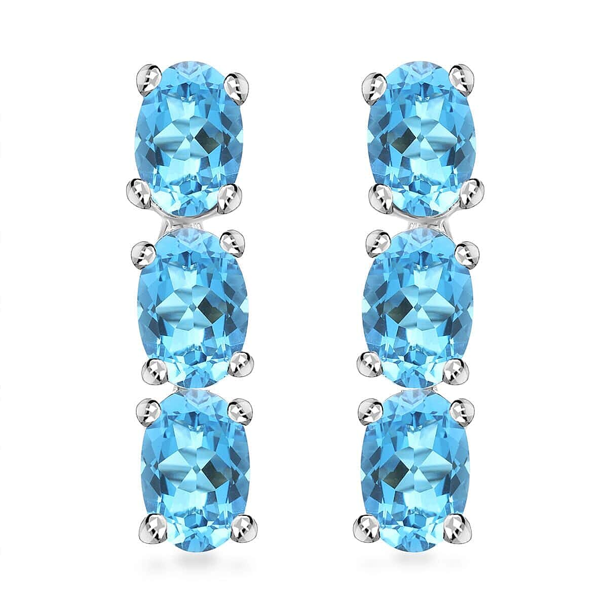 14K W Gold  AAA   Santamaria Aquamarine  Earring 2.40 ct,  Gold Wt. 2.09 Gms  2.400  Ct.