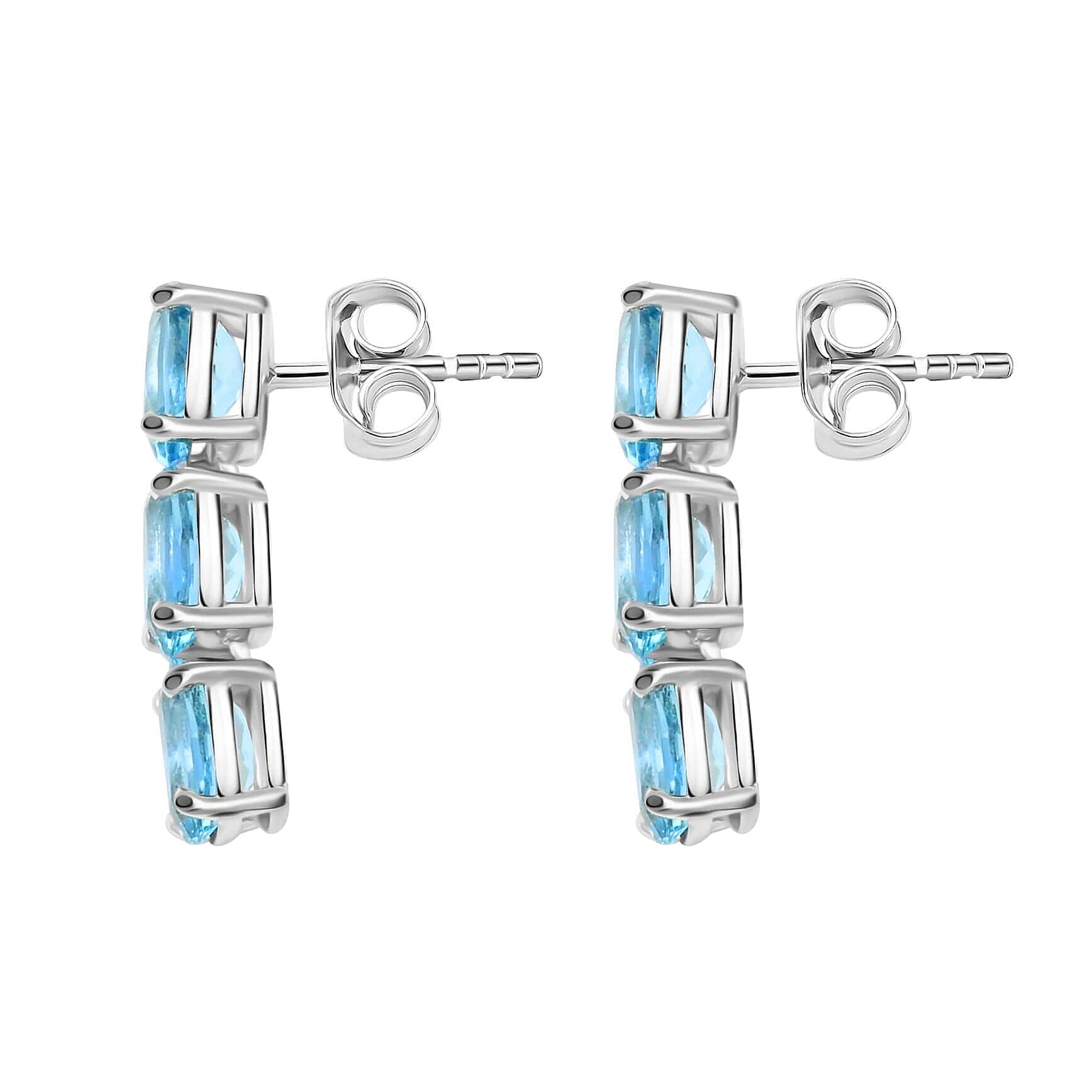 14K W Gold  AAA   Santamaria Aquamarine  Earring 2.40 ct,  Gold Wt. 2.09 Gms  2.400  Ct.