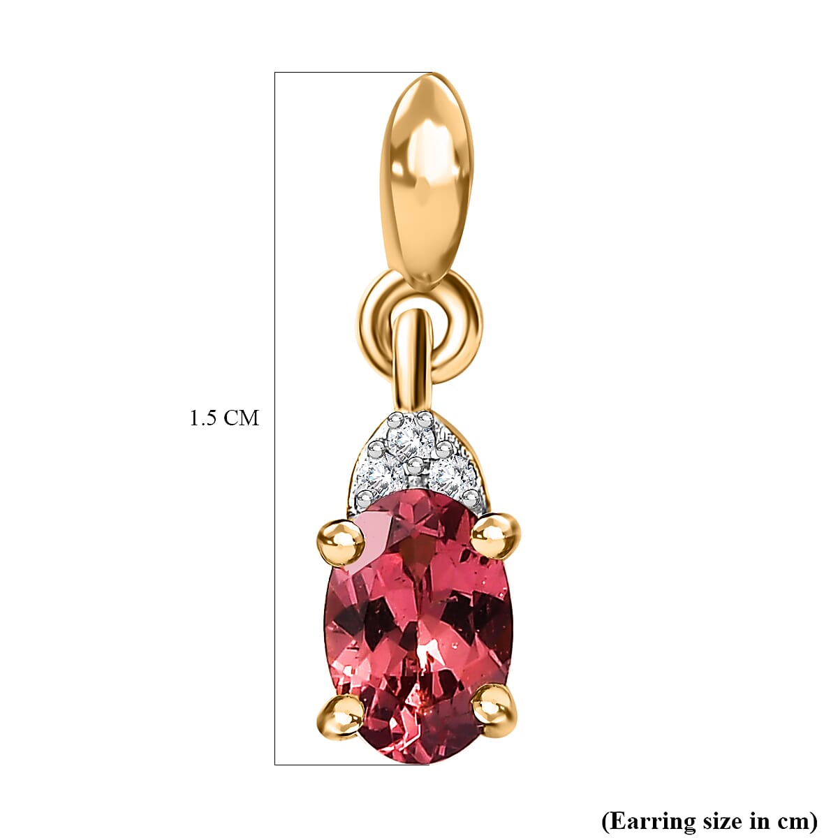 Tanzanian Blush Garnet & Natural Zircon Dangle Earrings in 18K Vermeil Yellow Gold Plated Sterling Silver 1.18 Ct.