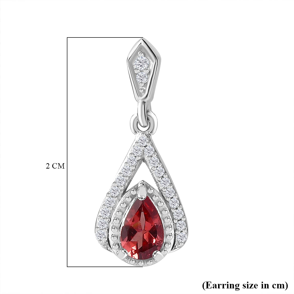 Tanzanian Blush Garnet & Natural Zircon Earrings in Rhodium Overlay Sterling Silver 1.19 Ct. Tanzanian Blush Garnet & Natural Zircon Earrings in Rhodium Overlay Sterling Silver 1.19 Ct.