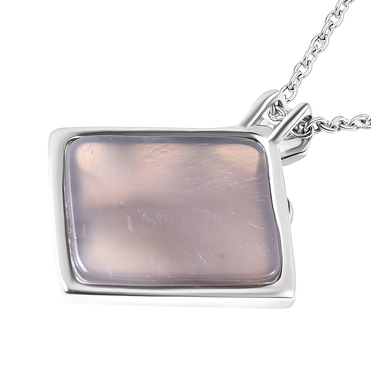 Grey Agate Honey Bee White Crystal Necklace (Size - 24-3 EXT) 30.00 Ct.