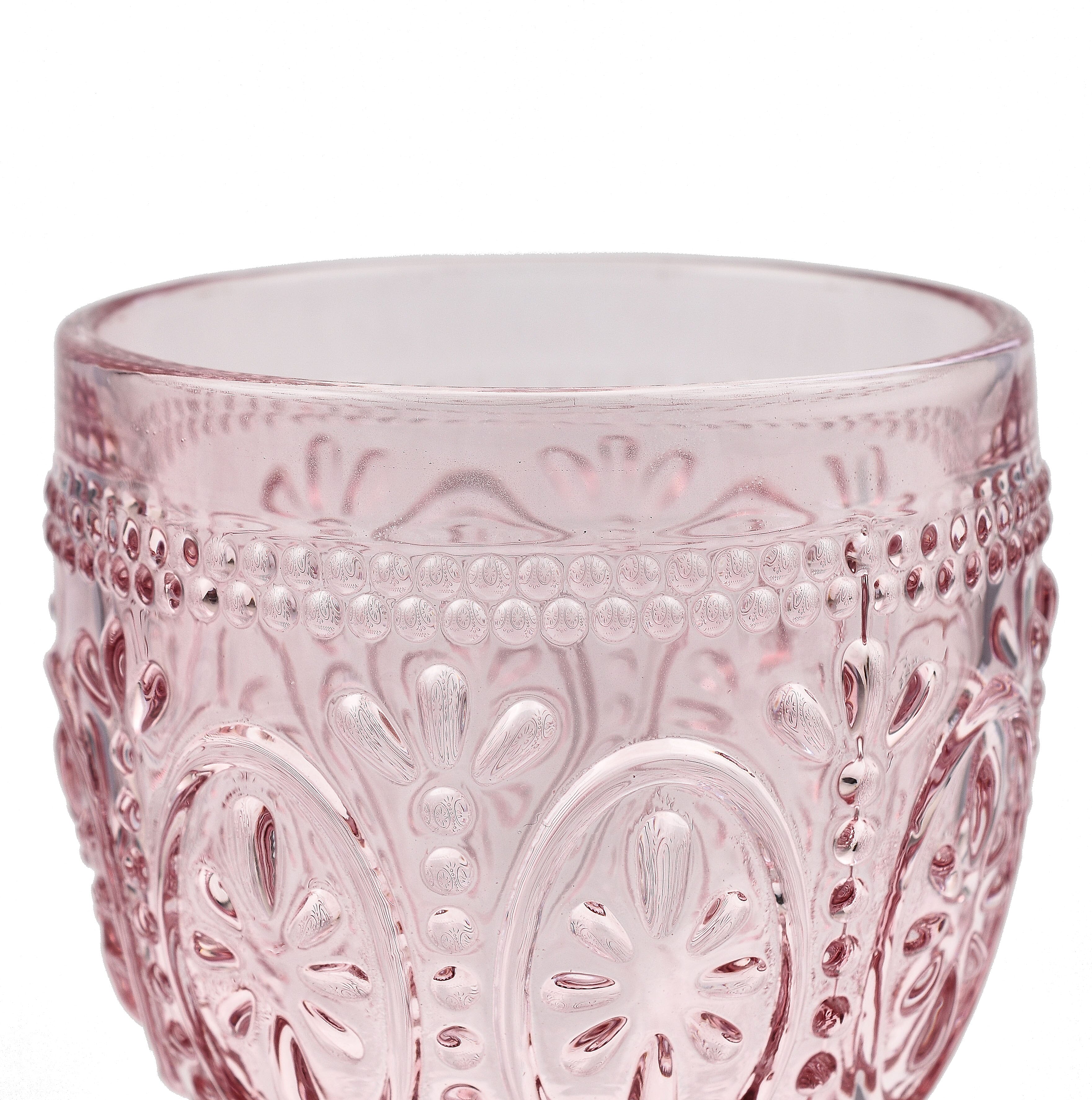 Set of 4 Wine Glass (Size 17x9x9 cm) - Pink