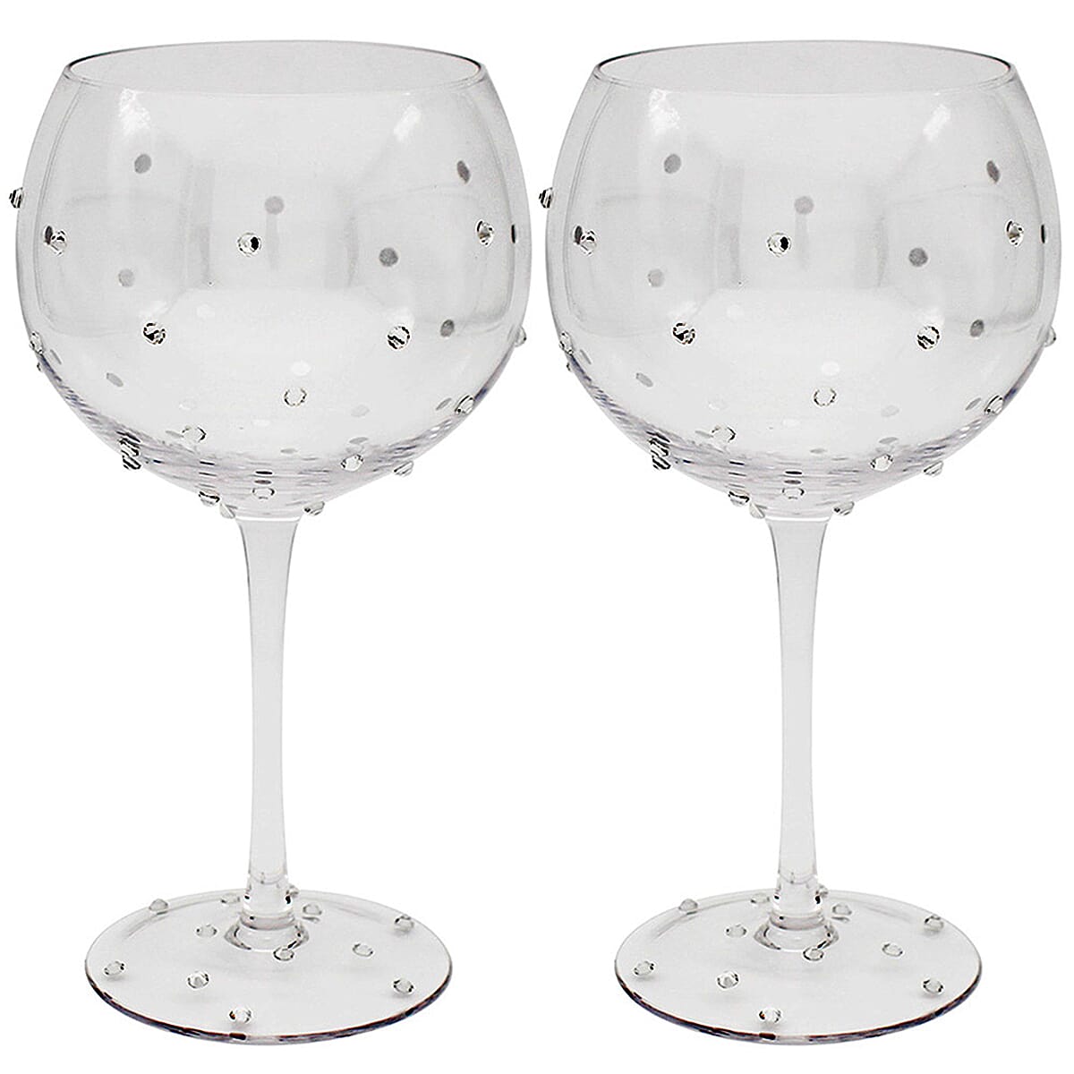 Lesser and Pavey Set of 2 Diamond Gin Glass (Size 19x12x12 cm) - Clear