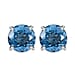 2.50 Ct.Peacock Triplet Quartz Solitaire Stud Earrings in Sterling Silver