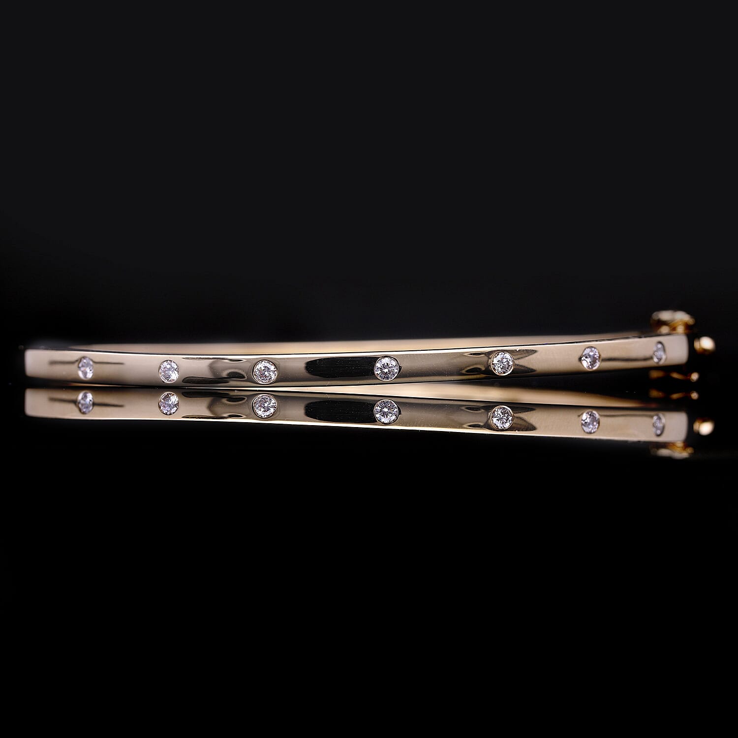 5th Avenue Biggest Closeout 2024- Designer Inspired Closeout- 9K Yellow Gold Diamond VS-GH Bangle  Gold Wt. 10 Gms (Size 7.5)