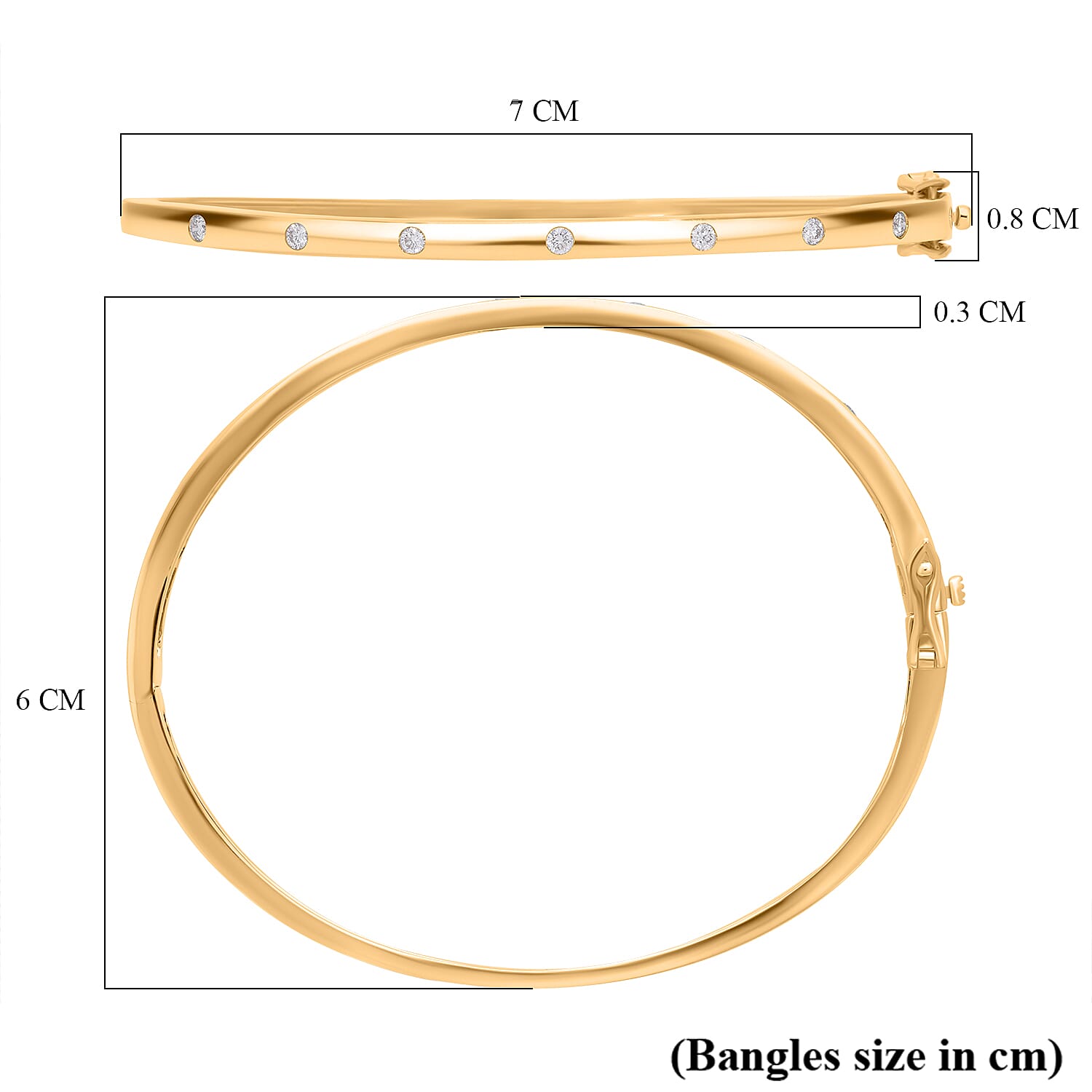 5th Avenue Biggest Closeout 2024- Designer Inspired Closeout- 9K Yellow Gold Diamond VS-GH Bangle  Gold Wt. 10 Gms (Size 7.5)