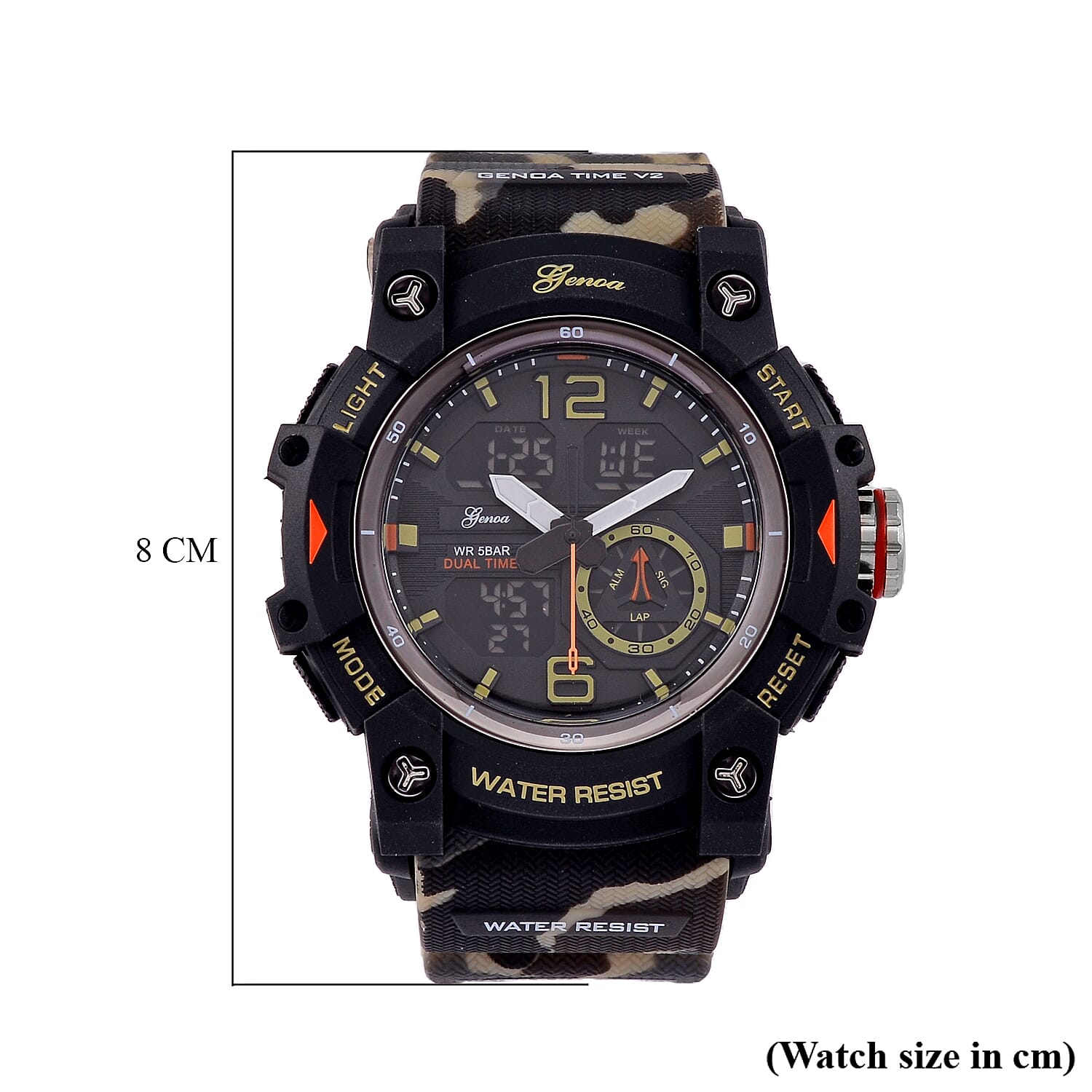 Genoa Japanese Mens Watch in Stainless Steel - Green