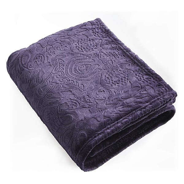 Christian Lacroix Winter Throw Blanket (Size 220x180 cm) Plum