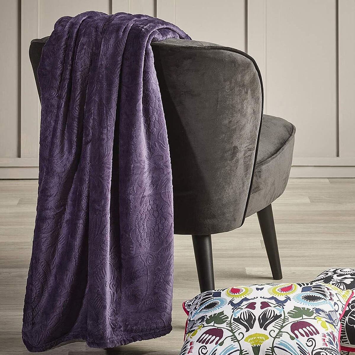 PROMECO - Christian Lacroix Throw Summer Blanket (Size 220x180 cm) - Plum