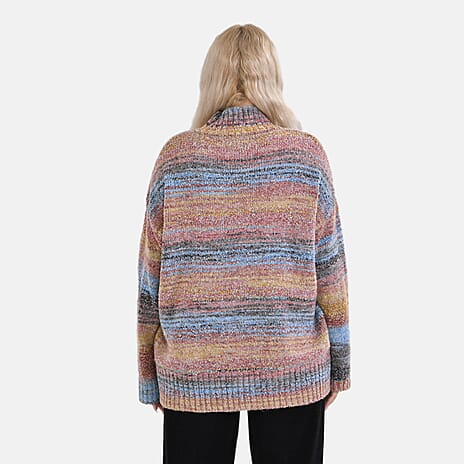 La Marey Stripe Pattern Sweater (Size S) Blue - Red