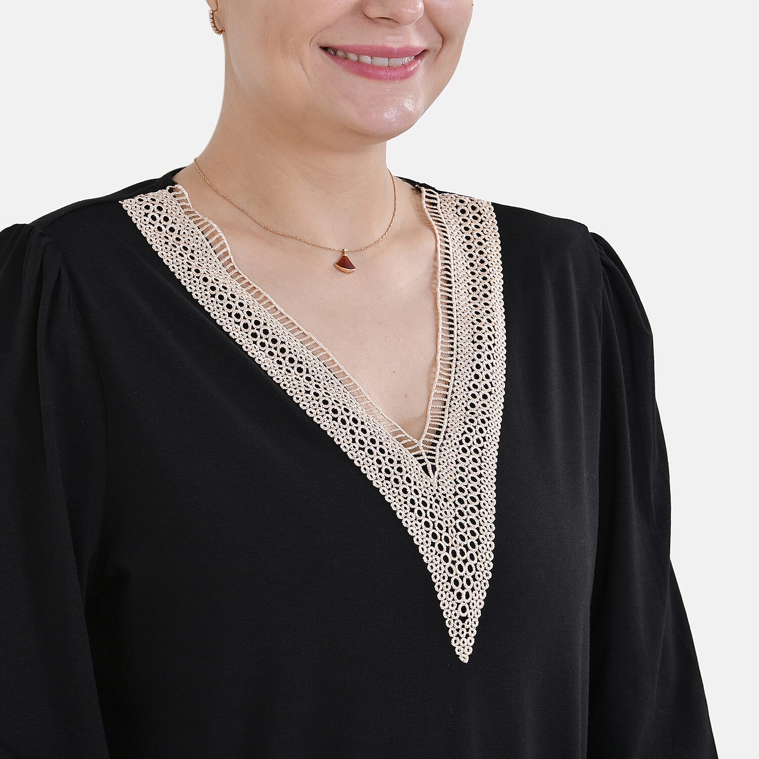 La Marey Lace V-Neck Long Sleeve Top La Marey Lace V-Neck Long Sleeve Top