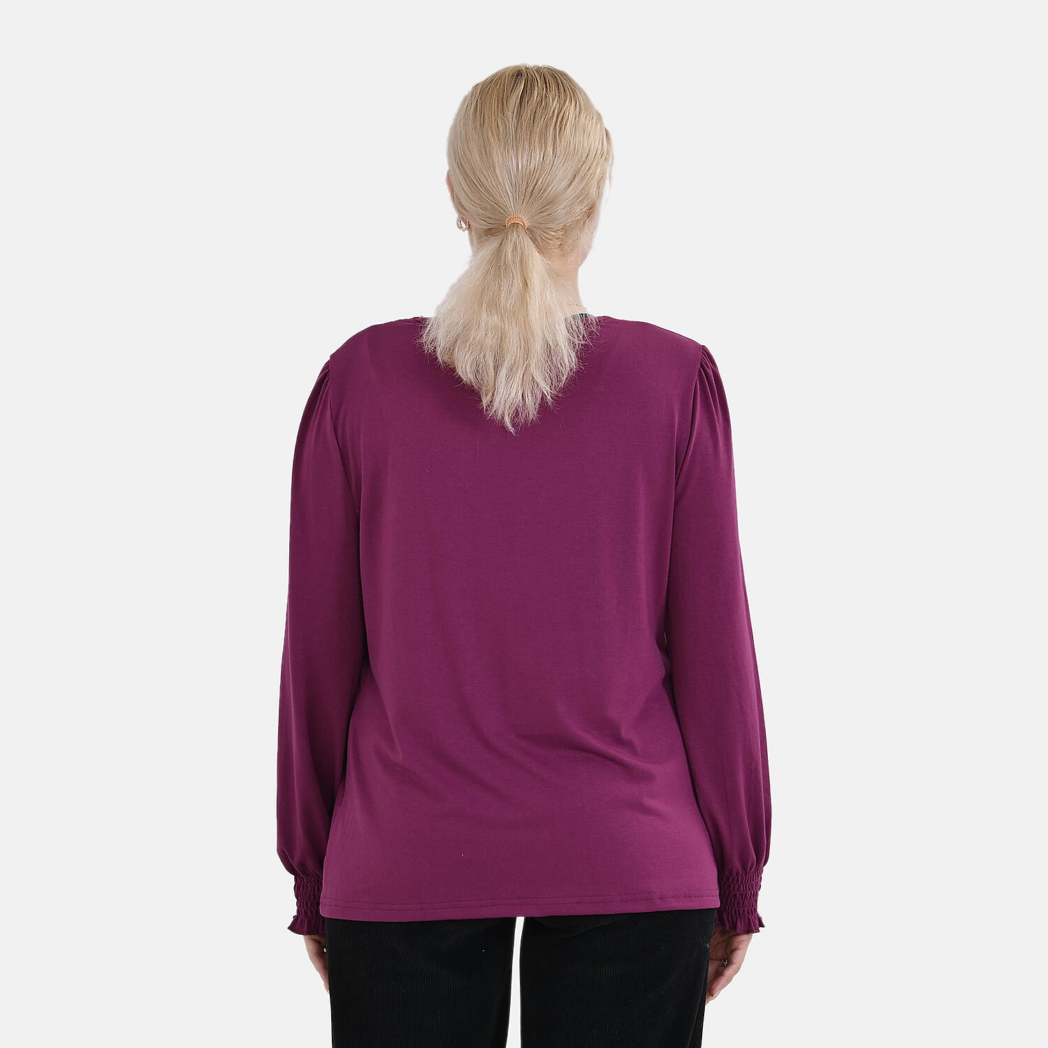 La Marey Lace V-Neck Long Sleeve Top