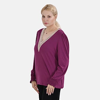 https://tjcuk.sirv.com/Products/78/0/7809966/La-Marey-Polyester-Patterned-Top-Size-64x1-cm-Purple-Black_7809966_2.jpg?w=342&h=342