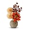 Orange Mixed Floral Arrangement in Bulb Vase