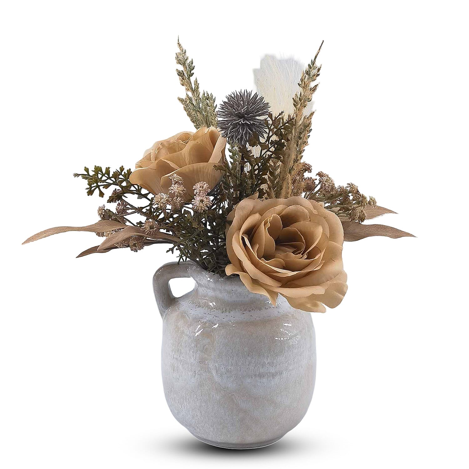 30cm Fall Rose in Ceramic Jug