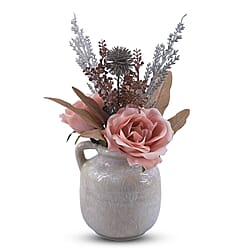 11.8 Inches Fall Rose in Ceramic Jug