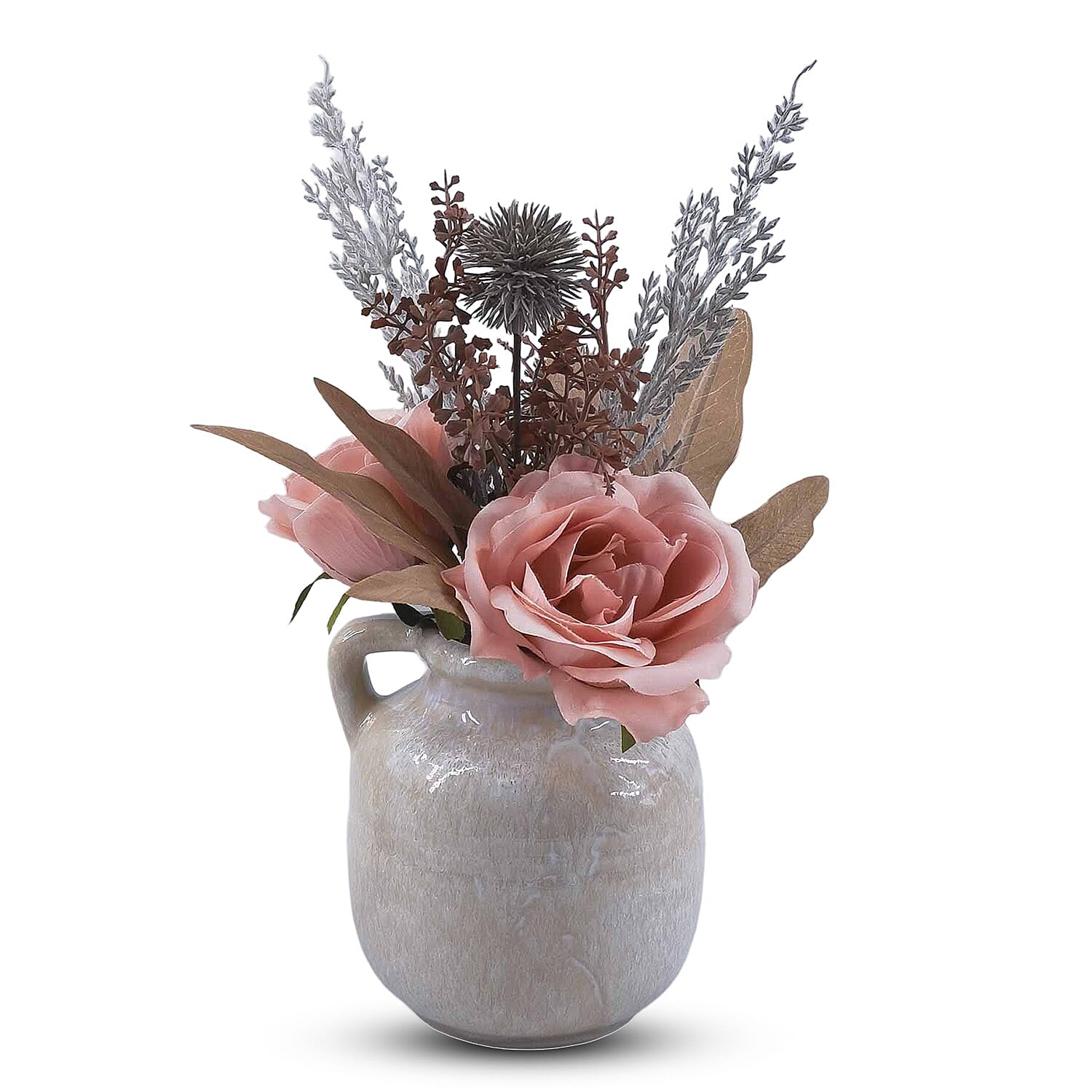 1.8 Inches Pink Rose in Ceramic Pot