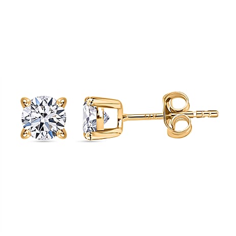 Luxuriant Diamond - 14K Yellow Gold Lab Grown Diamond (VS-GH) Stud Earrings With Push Back 1.00 Ct.