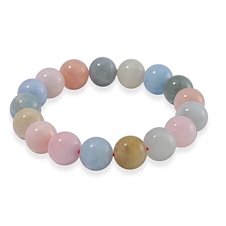 Multi Beryl Stone Stretchable Bead Bracelet 180 ct.