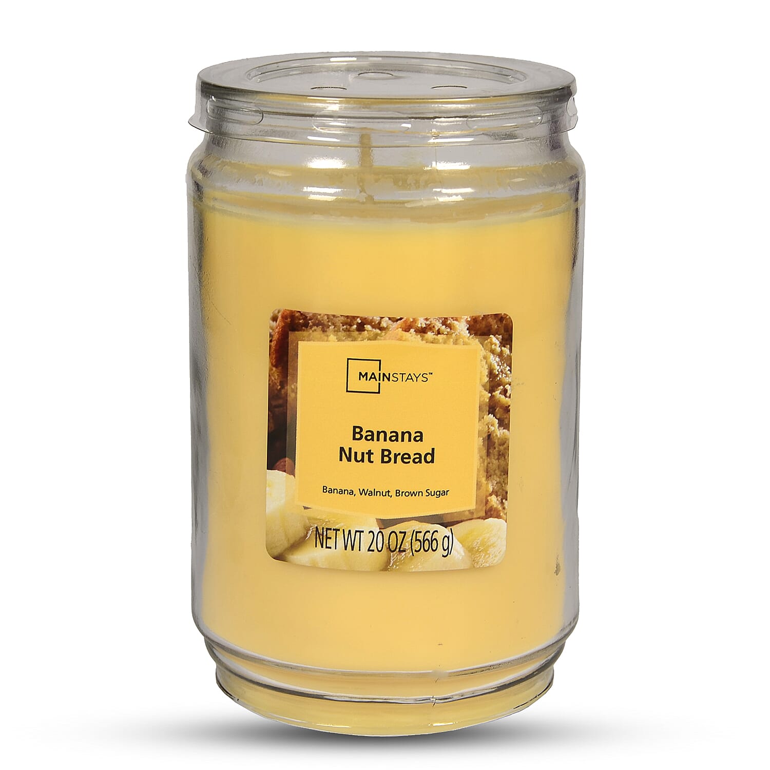 Mainstays Banana Nut Bread 20oz - Premium Soy Wax - Yellow