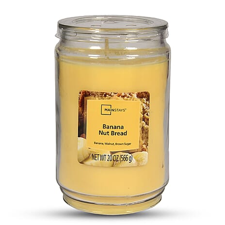 Mainstays Banana Nut Bread 20oz - Premium Soy Wax - Yellow