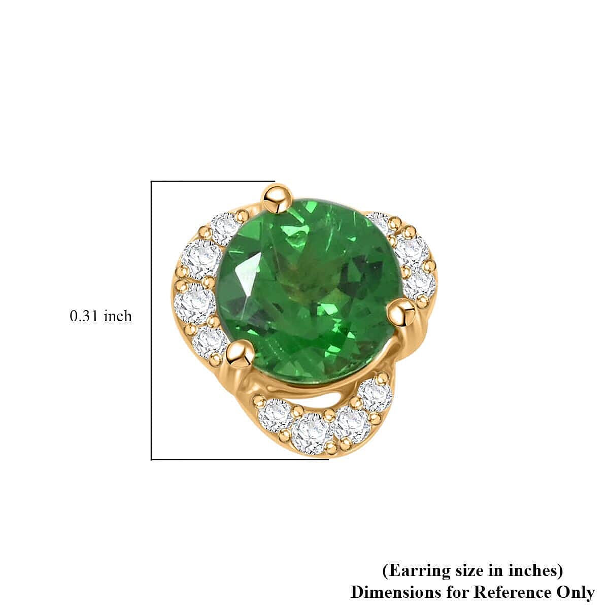 Luxoro 14K Yellow Gold AGI Certified AAA Tsavorite Garnet & White Diamond (I2-G-H) Push Back Earrings 1.29 Ct. Luxoro 14K Yellow Gold AGI Certified AAA Tsavorite Garnet & White Diamond (I2-G-H) Push Back Earrings 1.29 Ct.